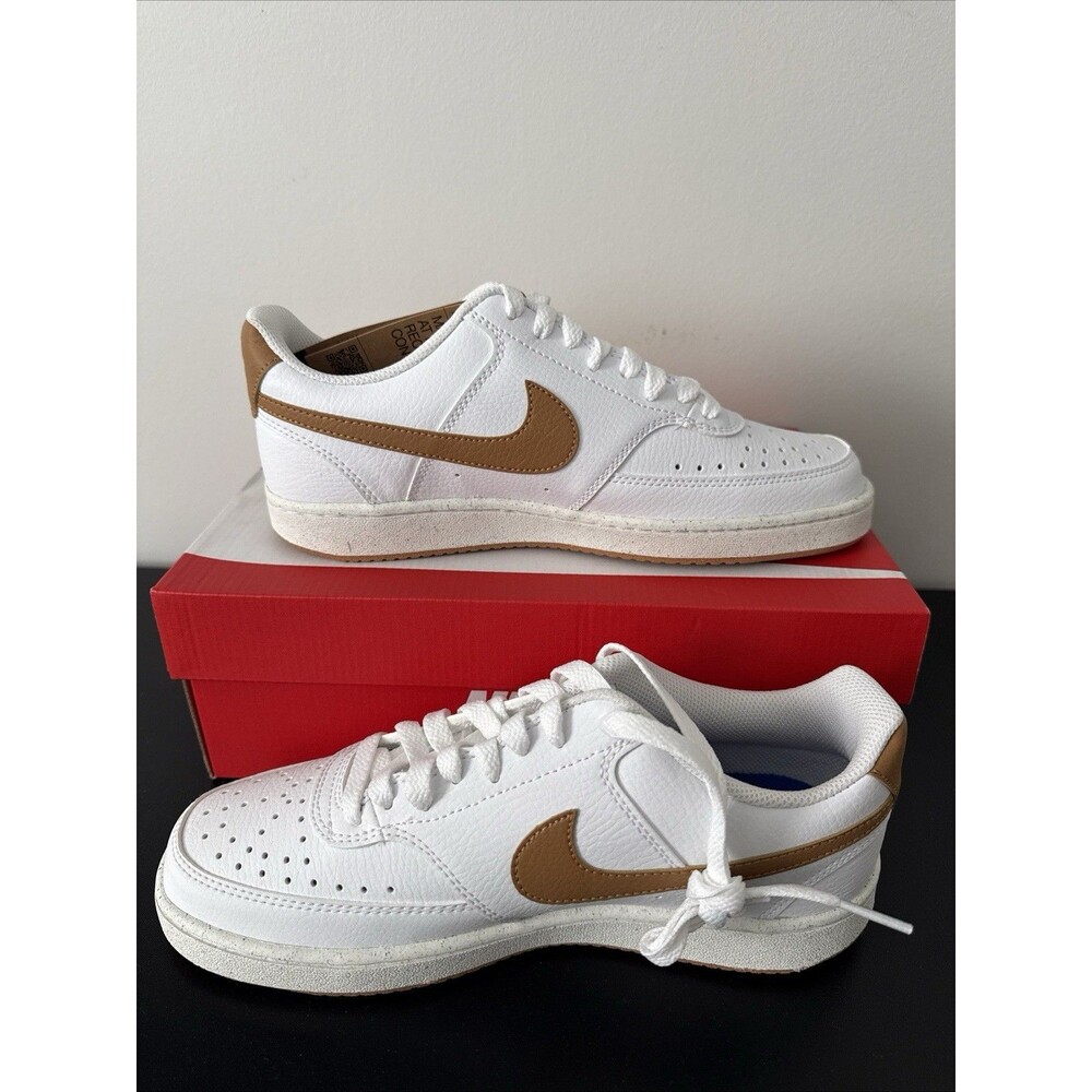 Nike Court Vision Low White Brown FV9952-102 Women's Sizes 10.5 - Picture 2 of 8